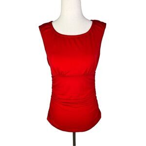 J. Marco tank top women’s small red fitted sleeveless ruched casual designer